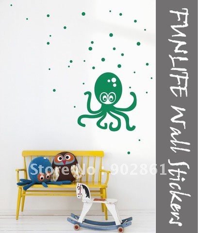 Vinyl Wall  on Graphic Vinyl Kids Nursery Octopus Art Mural Wall Sticker Decal Decor