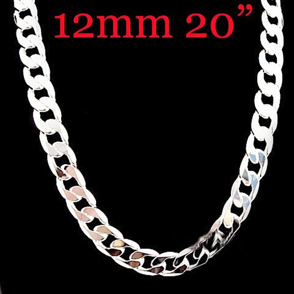 Men s jewelry 925silver fashion necklace 20inchx12mm free shipping factory price sterling silver necklace MN11