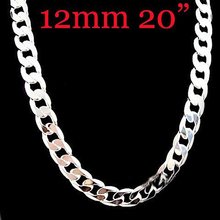 Men’s jewelry 925silver fashion necklace 20inchx12mm, free shipping,factory price, sterling silver necklace MN11