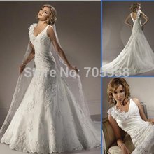 HS9948 custom made Free Shipping floor-length straps A-line taffeta embrodiery bridal gown