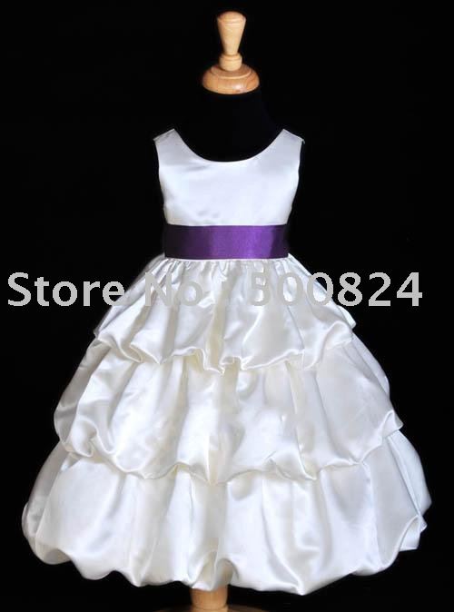 CustomMade IVORY PURPLE WEDDING Flower Girls Dress fgw027