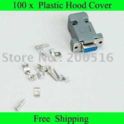 Tracking number +Free Shipping New Plastic Hood Cover+Screws+D9 male or female connector for 9Pin or 15Pin D-Sub DB9 DB(China (Mainland))