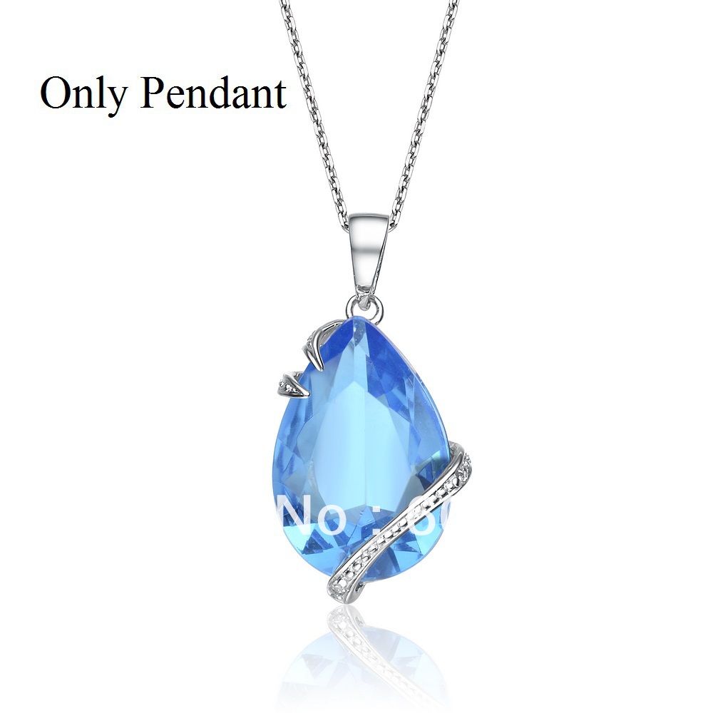 ... Sterling-Silver-Blue-Spinel-Pendant-with-White-Gold-925-Silver-Pendant