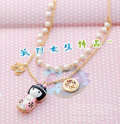 FREE SHIPPING Fashion Beauty Japanese Baby Unique Necklace Pendant Jewelry Accessory Costume Hip Hop Jewellery 6pcs/lot(China (Mainland))