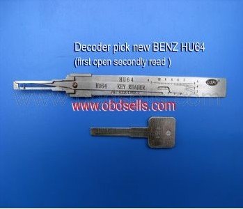 Decoder pick new BENZ HU64( first open secondly reed), locksmith tools,key reader,Key Lock Pick Set,pick gun,unlock tool,NEW(China (Mainland))