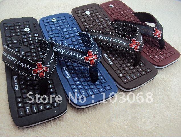 man's keyboard Flip Flop keyboard shoes free shipping to all over the world