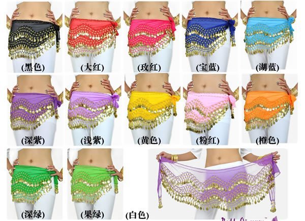 Promotional gift christmas gift classical belly dance hip scarf belly dance belt belly dance wear 128