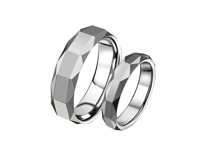 High quality Tungsten wedding band couple rings tungsten rings men 6mm women 4mm