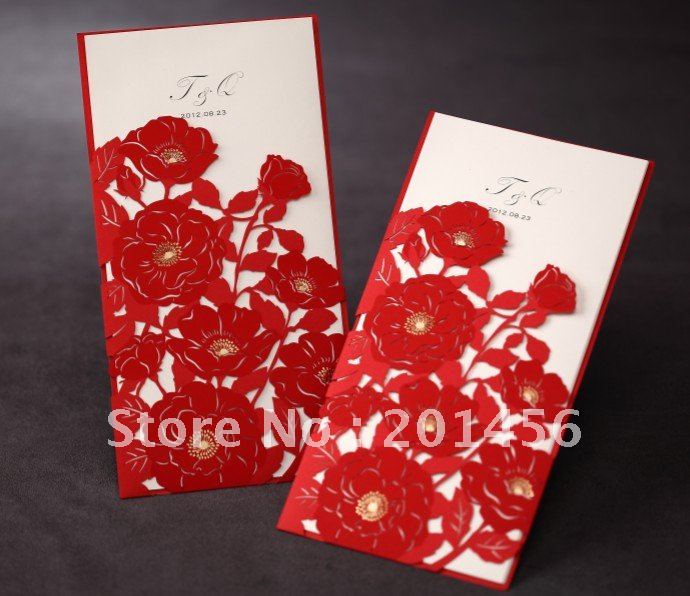Wedding invitation invitation card CW1014 include envelope and customised 