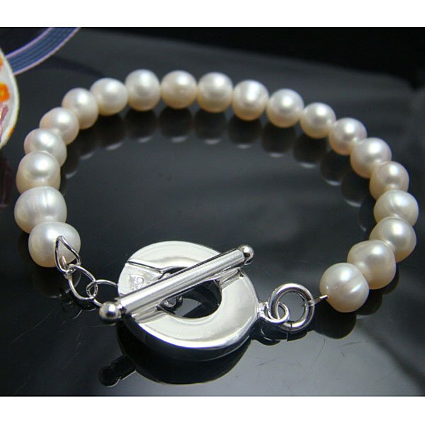 Wholesale 925 silver Bracelet, 925 silver jewelry Bracelet / 925 silver pearl Bracelet free shipping LKB090(China (Mainland))