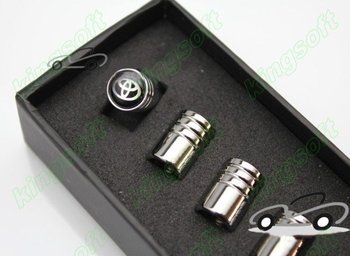 Wholesale - Brand New ! 100sets Car Logo Badges MINI Dust Cap Inflating valve Tyre Tire Valve Air Cap MIX for Toyota