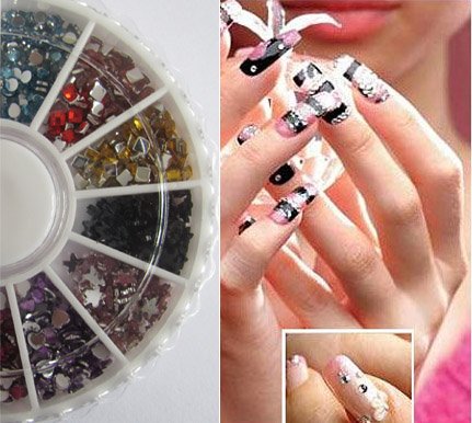 Photography Techniques on Colors 3d Acrylic Crystal Nail Glitter Rhinestones Wheel For Nail Art
