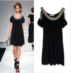 Denim Dress on Dress Vintage Black Lace Embroidery Evening Dresses   Women Dress