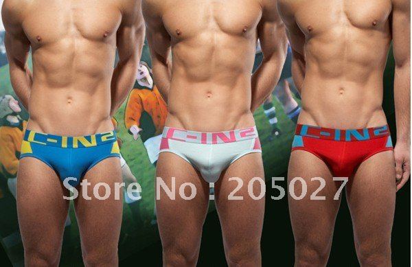 2011 Free sexy men's boxer briefs/underwear white yellow and black(China (Mainland))