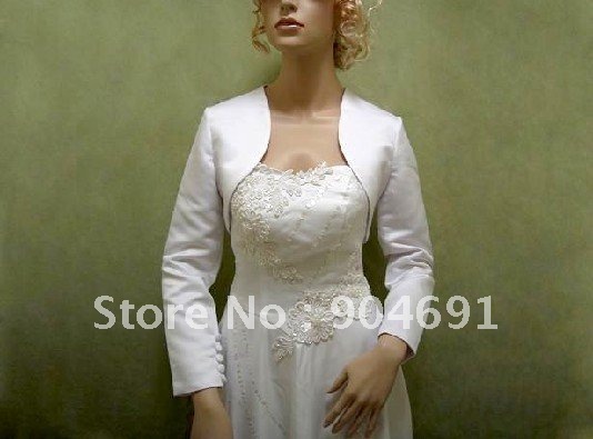 Wholesale Instock Custom Long Sleeves Ivory Satin Wedding Dress Accessories