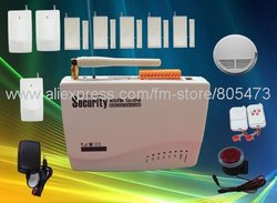 Wireless Home gsm alarm system +3 pir sensor +5 door sensor + smoke detector free shipping(China (Mainland))
