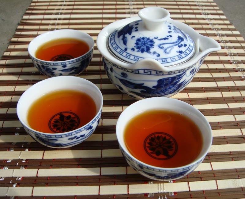 4pcs simple China Tea Set Porcelain Teaset Phoenix design Free Shipping