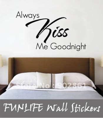 Wall  Quotes on Lot 35x62cm Kiss Me Goodnight Vinyl Art Wall Saying Wall Quote Decal