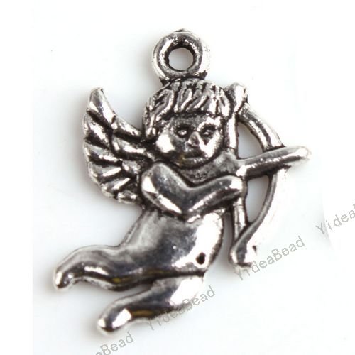 100 Hot Cupid Shape Charms Pendants Beads Silver Tone Loop METAL Pandent Fit DIY Handcraft 140615