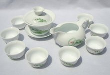 10pcs smart China Tea Set, Pottery Teaset,Lily,TM04,Free Shipping