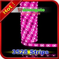 Free Shipping 50m/lot Pink 3528 300LED Waterproof White PCB Strips Lights12V 3.6W/m