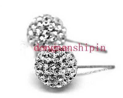  Fashion on Diy Fashion Shamballa 8mm Silver Round Ball Pave Beads White Crystal