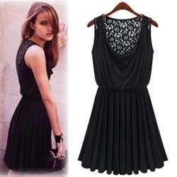 Black Lace Long Sleeve Dress on Black Lace Openwork Sleeveless Dress Elegant Sexy Little Black Dress