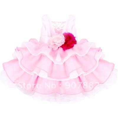 Bulk Flowers on Wholesale Baby Fashion Princess Dress Flower Girls Dress Evening Party