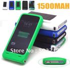 Free Shipping 1500mAh Solar Chager + Silicone Case With Solar Panel For iPhone 3G / 3GS 5PCS/LOT(China (Mainland))
