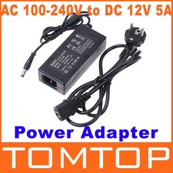 Pnha C.A. 100-240V do carregador 60W do adaptador ao transporte livre do carregador do equilibrador do adaptador da fonte de alimentação da C.C. 12V 5A