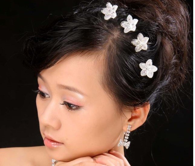 Wedding hair flower clips