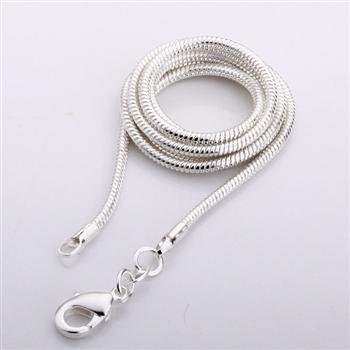 Free Shipping 925 Sterling Silver Single chain 2MM snake chain 24 inch 925 Sterling Silver Wholesale