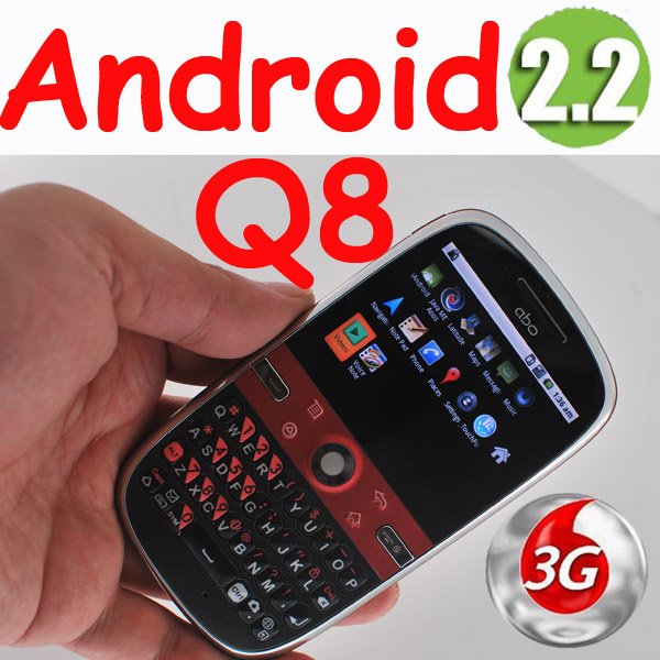 Goedkope Android 2.2 3G WCDMA mobiele telefoon abo A810 QWERTY Oipro geopende mobiele telefoon Red Bluetooth GPS