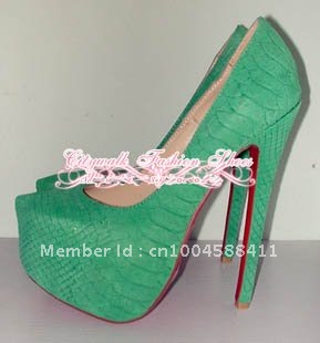 Green Platform Heels