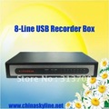TYH636,Free Shipping by EMS,8 port analog phone call recorder box