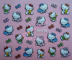 Freeshipping-NEW 3D nail sticker Decal Hello Kitty designs Nail Stickers