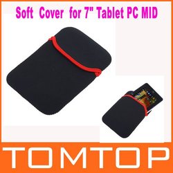 Soft proteger tecido saco caso bolsa capa para 7" tablet pc mid notebook cor preta, livre shipping+drop transporte por atacado