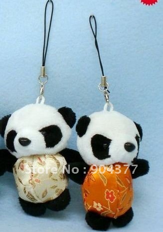 Fashion Mobile Phone Straps Cellphone Charm Phone Chains Unique Chinese Plush Panda Mobile Pendant 30pcs pack