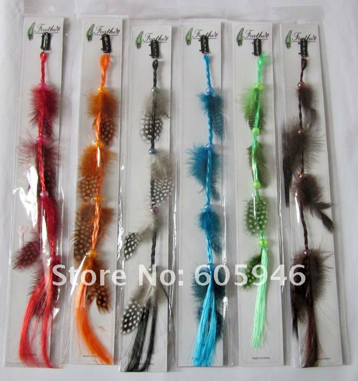 Free Shipping feather hair clip Hair extension headdress headband headwear wig elastic band accessory wholesale