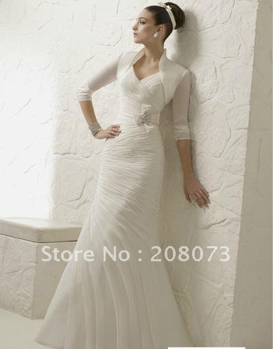Buy bridal bridal wedding dress wedding gowns quarter sleeve Vneck 