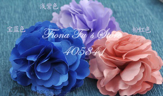 free shipping new hot 3'' Faux Silk Fabric Flower Hair Clip Pin barrette and Brooch alligator clip lot of 60pcs(China (Mainland))