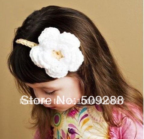 Crochet-head-band-girls-Headband-baby-children-s-hair-bow-clips-flower ...