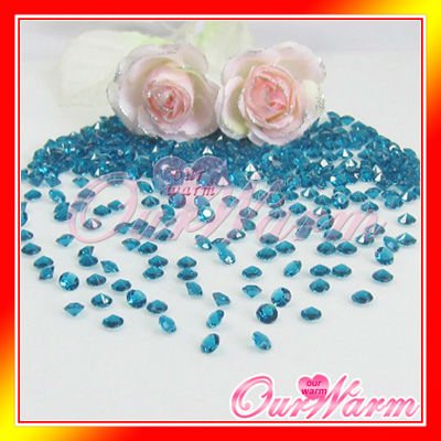 Free Shipping 10000 Brand New Teal Blue Diamond Confetti 45mm 1 3CT Wedding