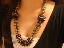 ZFF-029!free shipping(5 pcs per lot)!wholesale & retail 2012 newest fashion wood jewlery necklace