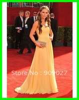 Hot! 2012 Sweetheart Backless Chiffon Draped Ruched Jennifer Lovely Hewitt Emmy Red Carpet Dress Celebrity Dresses Gowns