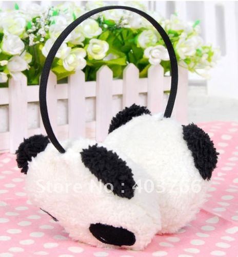 Freeshipping 10pcs Cute Panda Shape Earmuffs Earwarmers Ear Muffs Earlap Warm Headband