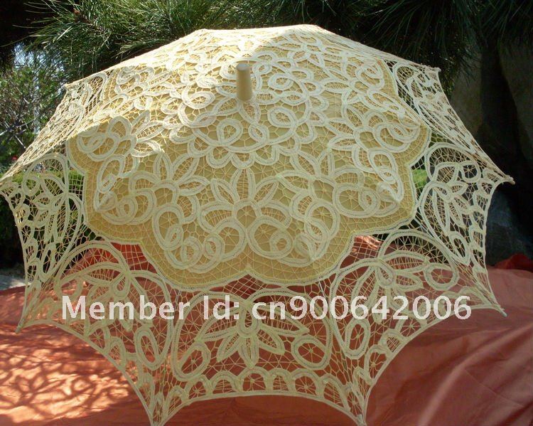 Battenburg White Lace Parasol Umbrella Wedding Bridal 30 inch