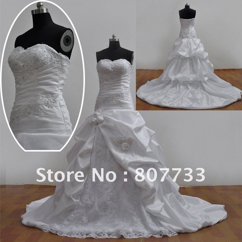 R0066 Real sample 2011 designer unique taffeta Backless Wedding Dress