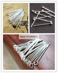 30MM Silver Plated Metal Eye Pins/Head Pins Jewelry Accessory Findings Fittings(China (Mainland))
