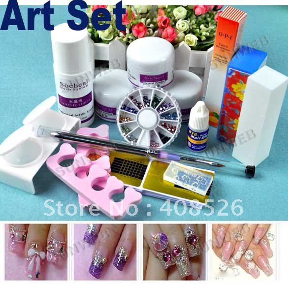 Nail Full with  / diy acrylic Acrylic Liquid DIY forms/brush glue nail forms Powder  Kit / /